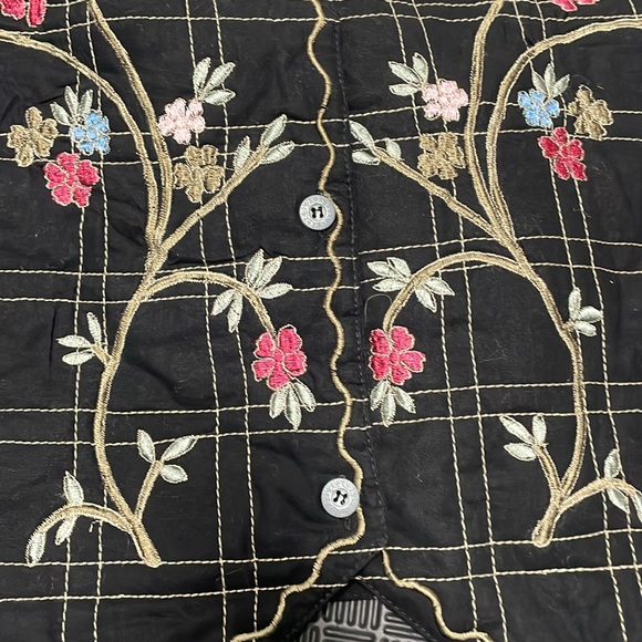 vintage black embroidered vest size medium - Picture 7 of 7